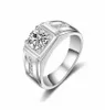 14K Wit Goud 1Ct Simulatie Diamanten Ring Voor Mannen Vintage CZ Zirkoon Edelsteen Heren Ringen Bruiloft Fijne Sieraden Gift pvHF6775411