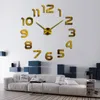 Horloges murales Acrylique Miroir DIY Horloge Montre Autocollants Reloj De Pared Horloge Grand Quartz Décoratif Moderne Gratuit