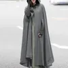 Women's Jackets Winter Cloak Hooded Trench Coat Women Gothic Cape Open Front Cardigan Jacket Poncho Plus