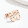 Stud Earrings Stainless Steel Creative Paper Clip For Women Trendy Minimalist Geometric Jewelry Accessories Party Gift