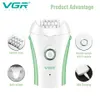 VGR705 Kadın Epilator Elektrikli Kadın Yüzü Epilover Lady Shaver Bikini Düzeltme Vücut Dağınık Bacak Şarj Edilebilir Depilasyon 240202