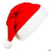 Chapeaux de fête Chapeau de Père Noël rouge Tissus non tissés Pleuche Tra Soft P Cosplay Décoration de Noël Adts Drop Livraison Maison Jardin Festi Dhvbk