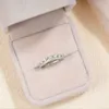 Ela 925 prata esterlina empilhamento anéis de casamento para mulheres bandas duplas curvas aaaaa zircão cúbico jóias finas 240130