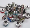 100 Pcs Mixed Colors Rhinestone Rondelle Spacers European Large Hole Beads Fit Charms Bracelets 10X4MM 4092061