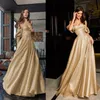 2024 Nieuwe sexy elegante moeder van de bruid jurken Black Girl Off Schouder Bling Princess Prom Party Champagne Gold plus size baljurk vrouwen ocn moeders jurk