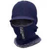 Bérets d'hiver, masque facial avec bord unisexe, bonnet en tricot épais, cagoule, crâne chaud pour temps froid