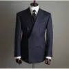 Tuxedo Fashion 2 sztuki Blazer Spodnie Mężczyźni garnitury podwójnie piersi guziki szczytowe Lapel Formal Party Wedding Groom Tuxedo 240122