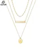 Chaînes Sufair Layered Disc Initial Charm Collier pour femmes 14K Gold Rempli Paperclip Chaîne Bar Lettre Pendentif Bijoux4256595