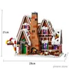 Bloki 1691pcs Święty Mikołaj Claus Gingerbread House Building Builds Cegły 10267 Elk Gingerbread Man Villa