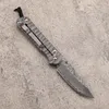 High End CR Small Folding Knife Damascus Steel Blade CNC TC4 Titanium Alloy Handle Outdoor EDC Pocket Folder Knives Survival Gear