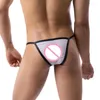 Underpants PU 가죽 문자열 메쉬 남성 팬티 패치 워크 통기성 반지 게이 끈 끈 G- 스트링 슬립 Homme Sissy Calzoncillos Briefs