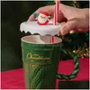 أكواب الإبداع عيد الميلاد الشجرة الشجرة السيراميك ماء عالي المظهر تال كأس مع ered st هدية هدية إسقاط تسليم المنزل حديقة المطبخ dini dhyi0