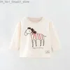 T-Shirts 2023 Baby Mädchen Langarm T-Shirt Baumwolle mit Little Horse Lovely Kinder Frühling und Herbst Tops für Kinder 2-7 Jahre Q240218