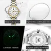 OLEVS Luxe quartz horloge voor dames Elegante roestvrijstalen horloges Lichtgevende waterdichte weekdatum Horloge Damesjurkhorloge 240118