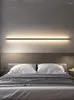 Wall Lamp Nordic Led Long Strip Black Bedside Lights Living Room Minimalist White Background Light Bedroom Decoration