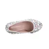568 Queen Wedding Crystal Rhinestone Women Shoes High Heel Platform Event Handgjorda pumpar Big Size 2 40