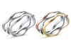 2020 NEW DESING UNISEX TRICOLOR WAVE LINESステンレススチールウェディングバンドRings86806887405116