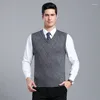 Gilet da uomo 2024 Primavera Uomo Gilet di lana Gilet con scollo a V senza maniche maglione scozzese