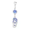 D0084 Shoe Style Belly Navel Button Ring LtBlue01234561173557