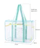 Shoulder Bags Clear Tote Bag wit Glier Stars and Color Accent Trim Large Capacity PVC Waterproof Travel Beac Wit WomenH24218