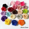 Fleurs décoratives 10 pièces/lot 45mm Polyester roulé Rose fleur fille et femmes accessoires Rosettes/artisanat Scrapbooking