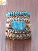 CSJA Natuurlijke Edelsteen Armband Druse Druzy Geode Stone Slice Sieraden voor Vrouwen 5 Strengen Wrap Armbanden Mode Boho Fijne Jewelr5735160