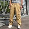 Männer Hosen Taktische Casual Männer Cargo Lose Baggy Baumwolle Gerade Hosen Taschen Street Style Mann Kleidung