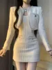 Jurk Herfst Dames Klein Geurig Pak Kleding Taille Elegant en mooi Koreaans Luxe Feestmerk Korte Jurken 240202