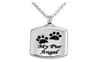 Pet Paw Print Square My Fur Angel rostfritt stål Urn Pendant Memorial Ash Keepsake Cremation Jewelry66820653747869