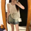 Women's T Shirts Crocheted Hollow-out Sweater French Style Small Waistcoat Suspender Outerwear Cover-up Scheming Thin Sleeveless Top