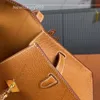 Fully handmade Desorder Bag Designer Shoulder Bag Unique Double-sided Buckle handbag 20cm using Original Epsom leather French Saddle suture 24K gold plate hardware