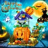 Blocos ToylinX Halloween Pumpkin House Building Set 723 PCS Decoração de Halloween Blocos de construção de cabine brinquedos compatíveis com presentes de festa