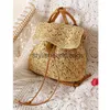 Backpack Style Summer Straw Backpack Bag for Women Woven Handmade Handbag Large Capacity Lady Tote Vacation Beach Bag Shoulder Crossbody BagH24219