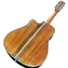Guitare acoustique en bois KOA de 41 pouces, en bois massif, doigt noir, ormeau complet