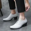 Chaussures habillées Hommes Britannique Noir Blanc Zip Cuir Verni Hauteur Augmentant Mâle Monk Sangle Formel Mariage Bal Homecoming Oxfords