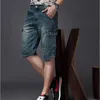 Summer Thin Jeans Shorts Men Europe US Fat Large Size Comfortable Travel Straight Multi Bag Casual Pants Overalls Factory 240202