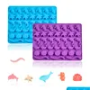 Bakning formar Sile Sea Animal Gummy Mold Fish Dolphin Starfish Seahorse Shaped Chocolate Jelly Candy Fondant Mod Decorating Tools Dr DHQ1D