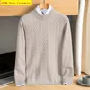 Arrival Fashion 100 % Kaschmir Herren Jugend Rundhals verdickter Strickpullover Futter für Herbst und Winter Plus Größe S-5XL 240129