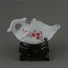 Garrafas Família Chinesa Rosa Porcelana Flor de Ameixa Design Hexágono Bule Chaleira