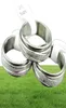 Verkopen 20 stuks Frosted roestvrij staal Dubbellaags Spin Draaien Heren Dames Zilveren Ringen Hele Veel A3092110597