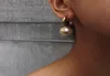 Designer smycken mode Big Round Pearl Drop örhängen av hög kvalitet guld dinglar örhängen för kvinnor lyxiga eleganta varumärke Bijoux SH14754756