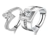 S925 Sterling Silver Proming Rings لعشاق الأزواج قابلة للاشمئزاز زركونيا حفل زفاف الهدية الذكرى السنوية WH858829718