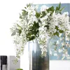 Dekoratif çiçekler 1pc yapay wisteria menekşe çiçek dalları bezelye çiçekleri ev parti dekor düğün dekorasyon sahte