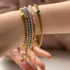 Bedelarmbanden 16K Vergulde Ronde Kralen INS Stijl Mode-sieraden Hartvormen Versierd Met Zirkoon Voor Vrouwen