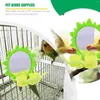 Andra fågelförsörjningar papegoja matlåda papegojor matar svängande hängande matare fåglar leksaker container rack plast spegel