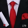 Bow Ties Tie For Men Plaid Handkerchiefs Red Necktie Classic Cufflinks Blouse Business Wedding Accessories Women Collar Man Gift