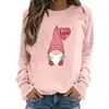 Dameshoodies Ronde hals Lange mouw Valentijnsdag Gedrukt Hoodie Sweatshirt Modieuze losse top Alien Patch