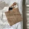 Bolsa de ombro quadrada oca de palha bolsa de praia feita à mão bolsa de ombro de ráfia rattan bolsa de viagem de compras boêmia verão férias casual toteH24218