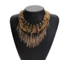 Mode overdreven breien Ketting mix met accessoires trui ketting zwarte lange kwast sleutelbeenketting9000043