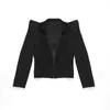 Alta qualidade designer de moda elegante jaqueta feminina magro ombros blazer 240202